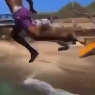 This scary dive!