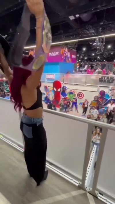 Mercedes Mone reacts to someone chanting &quot;DMD&quot; at her during Comic Con