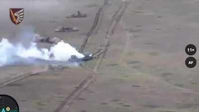 79th air assault brigade repels russian assault in Novomikhailivka area. Burning russian crewmen included.