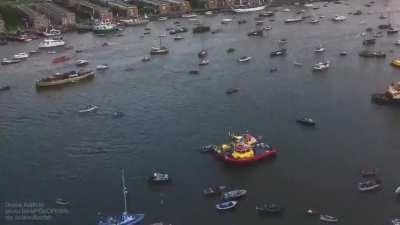 Maritime traffic in Amsterdam during its quinquennial SAIL event