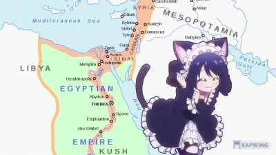 Catgirl basks in the glory of the Egyptian Empire