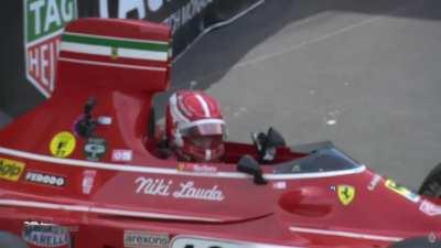 Charles Leclerc crashes Niki Lauda's car.
