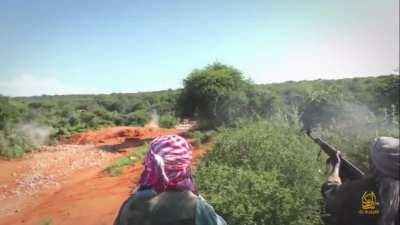 Graphic footage of an al-Shabaab raid on SNA checkpoint in southern Somalia, February 2022.