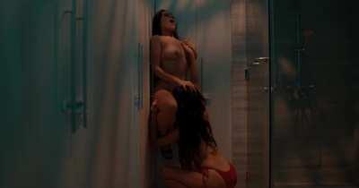 Sexy Latina shower action