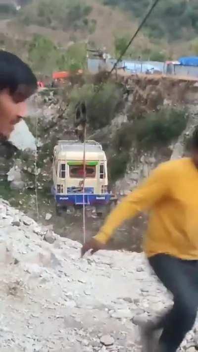 Bus zip-line in Nepal