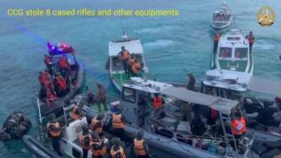 Released footages from the Philippine Navy's rotation & resupply mission at BRP Sierra Madre on June 17, 2024