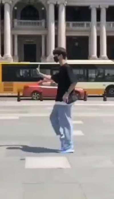 Wcgw moonwalking in the street