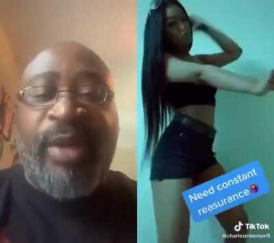 Black r/FemaleDatingStrategy foid caught being a hoe on tiktok by her father.