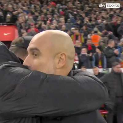 Pep and Klopp at the full time whistle;