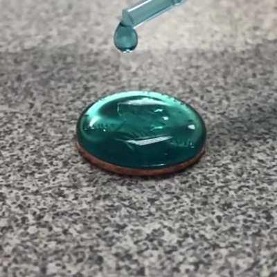 Demonstration of water's surface tension.