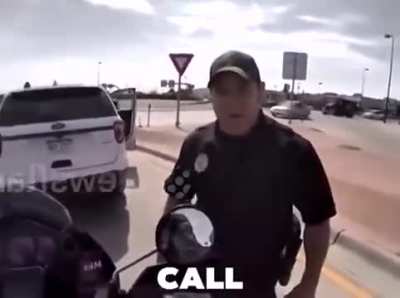 Biker honks his horn at police and almost gets arrested