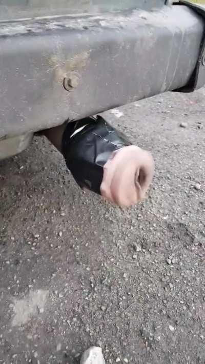 Putting fleshlight on an exhaust