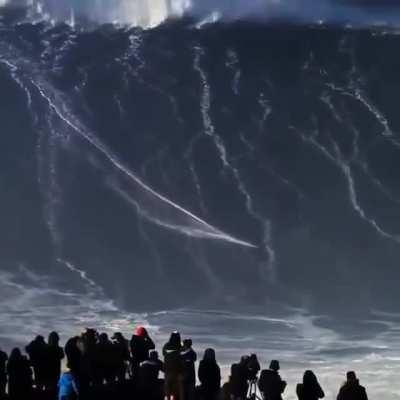 This German pro surfer who rode a wave over 115 feet tall at Nazare, Portugal