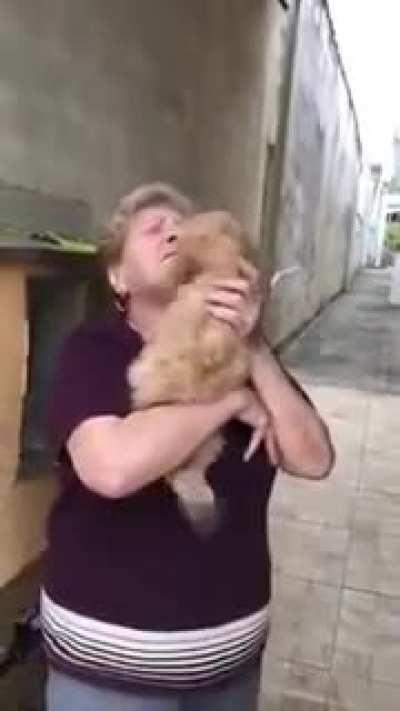 Daughter gives her mum a puppy to save her from loneliness in quarantine.