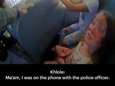 Bodycam clip of Khloie Torres, Uvalde Room 112 survivor, on the Bus en route to hospital