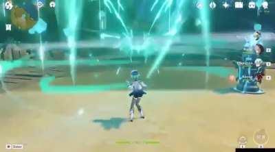 Yoooo, someone made an elemental burst animation for 4 star characters!