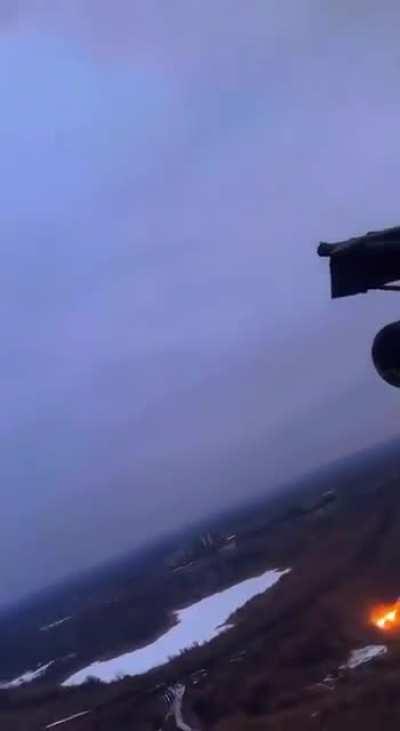 UAF Mi-8 shooting Hydra-70 unguided missiles in M261 pods transferred from the United States.