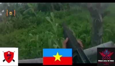 Local People's Defense Force Militias (Burmese anti-junta village militias) Raid a Pyusawhti/Myanmar Army Camp in Mingin Township, Sagaing Region (June 12th) (Music from Source)