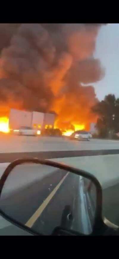 Amazon warehouse burns to the ground in Redlands, California. (June 5th, 2020)