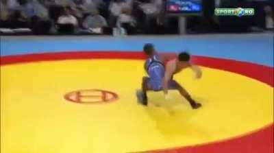 Greco-Roman wrestler's insane 'Flying Squirrel' takedown