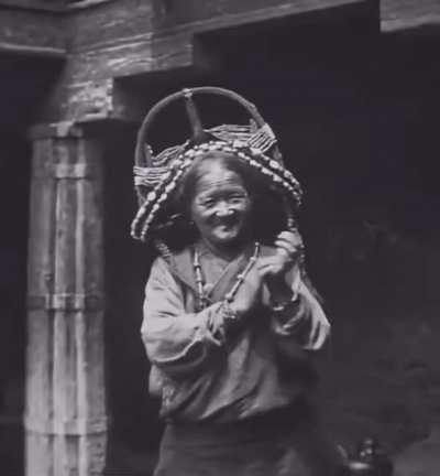 Footage from the early 1900s of a Tibetan Village community.