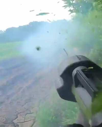 UK/US legion fire antitank weapon at Russian armor in Ukraine.