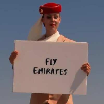 Only 7 air hostesses were harmed in the making of this commercial..