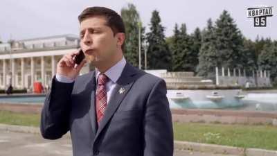 In 2015, President Zelensky starred in a fictional comedy TV show as President of Ukraine. In one scene, German Chancellor Merkel calls Zelensky about membership in the European Union. Today, Zelensky started the formal process for Ukraine to actually ent