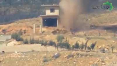 Hamza Division targets a gathering of Syrian Army troops with an IED outside of Al-Zabadani - 2013