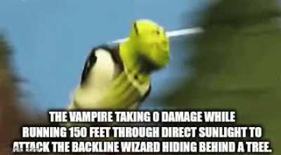 Only when the vampire starts it's turn...