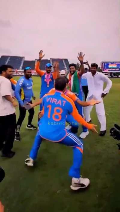 Kholi and Arshdeep doing Bhangra