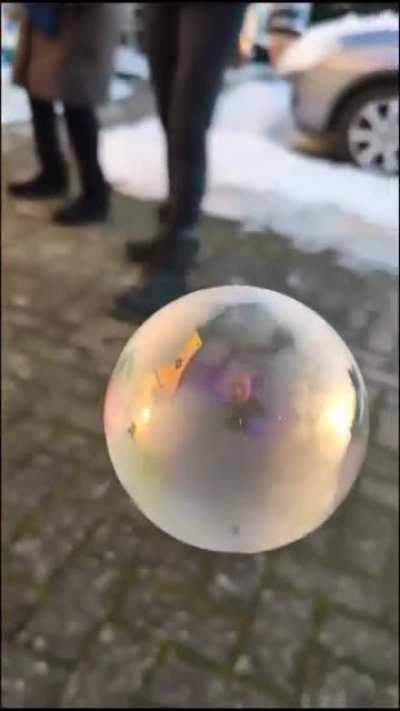 Blowing a bubble in freezing temperature