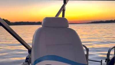 Take a quiet sunset meeting from the lake on your boat.