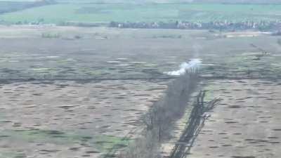 Rare armor on armor warfare in the current conflict - A Ukrainian tank of the 53rd brigade holds its ground and fights off an armored assault