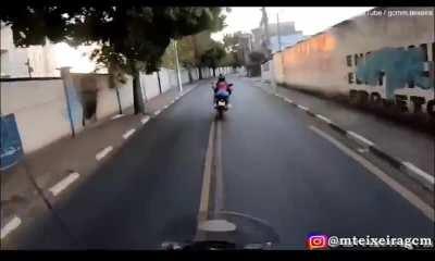 Intense police chase through streets of Osasco, Sao Paulo. 