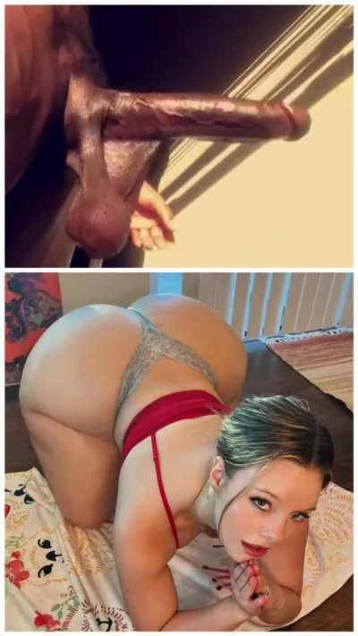 Imagine that huge cock breeding that pawg