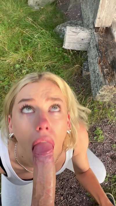 Outdoor blowjob