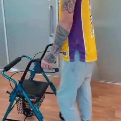 Thought I’d share my first steps using a walking frame after nearly dying end of last year and having to learn to walk again after a spinal cord injury and three months in hospital. Doctors said I would never walk again but here I am. Hope to make you smi