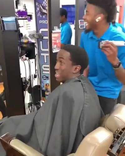 He just wanted a haircut