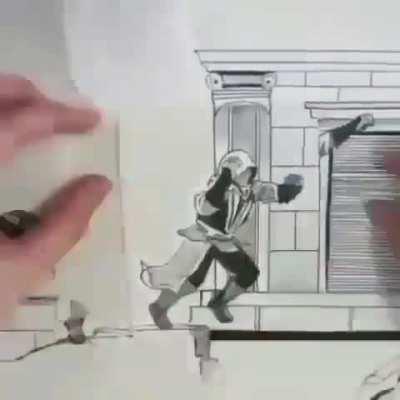 Amazing Assassins Creed paper animation: