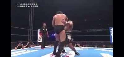 Shibata takes Ishii’s Chop &amp;amp; does a Kip Up Forearm Combo to drop Tomohiro Ishii at NJPW Wrestle Kingdom 10 (2016)