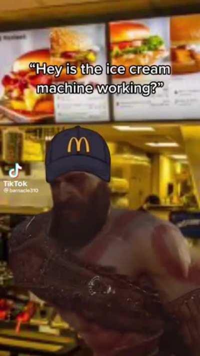 If kratos worked at McDonald’s