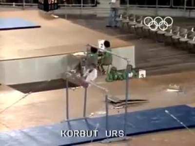 This move 'Dead Loop' by olga korbut was later banned.