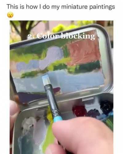 Making a painting in an Altoids box with basic colors