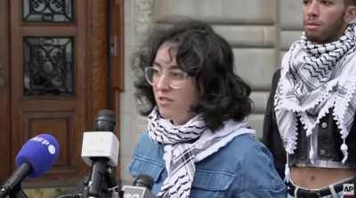 Columbia student gets grilled by reporter after the student demands that the university send food and water to student protesters occupying Hamilton Hall