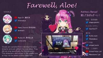 Aishiteru Banzai! ft. Aqua, Haato, Rushia. Farewell Aloe~