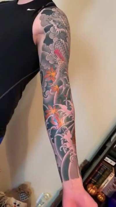 Finished up my sleeve! Done by Fredrik Reinel @blackhandtattoo