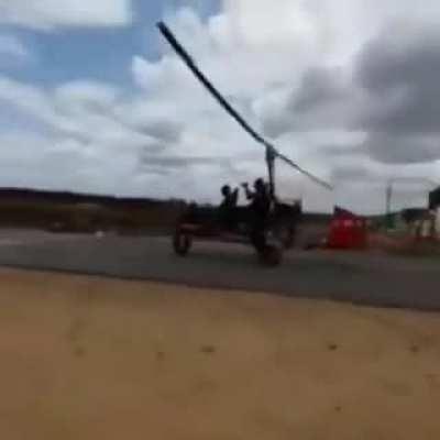 Man in Brazil makes a helicopter from scraps and flies it