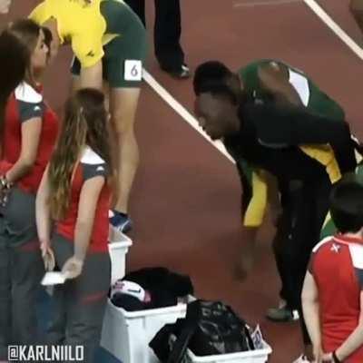 Usain Bolt, what a legend. You can tell a lot about a person from the way they treat support staff.