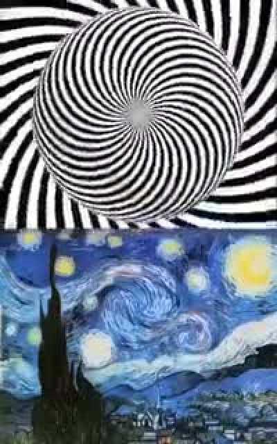 Best way to see Van Goghs Starry Night is to stare at the center of the spiral for 20 seco